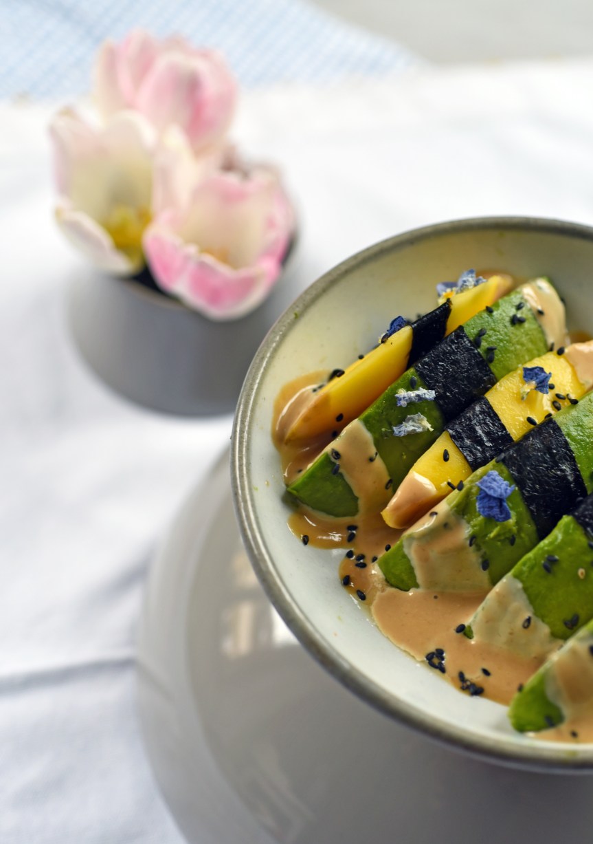 Salade d’avocats, mangues et nori par Echalote&Co