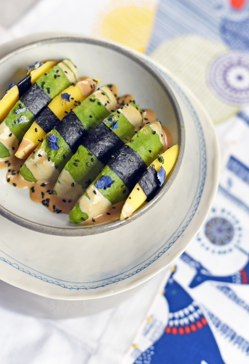 Salade d’avocats, mangues et nori par Echalote&Co
